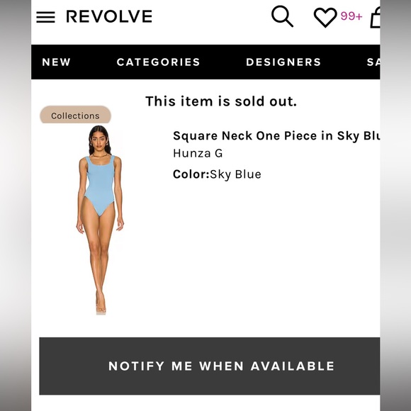 Hunza G Square Neck One-Piece - Sky Blue 💙 - Picture 6 of 7